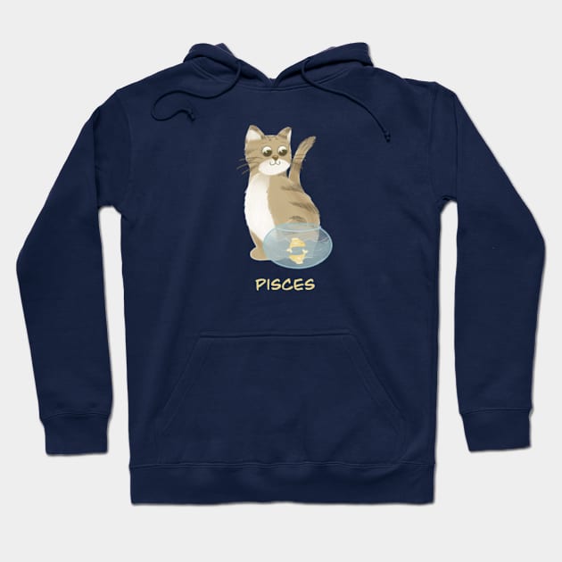 Pisces cat zodiac sign Hoodie by AbbyCatAtelier